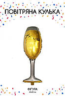 Шар бокал золото фольгированная фигура с надписью Cheers 40×101 см