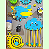 Розвиваюча дошка 60*100 Бізіборд для дітей "Жовто-блакитній" на 64 елементи!, фото 2