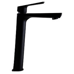 Змішувач для умивальника високий врізний в стільницю TOPAZ LEXI TL 21203-H57-BL Чорний матовий