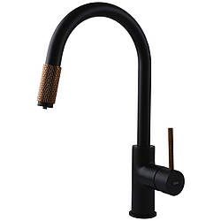 Змішувач для кухні латунний під осмос TOPAZ CORSICA TC-8801-H39-BL Чорний матовий