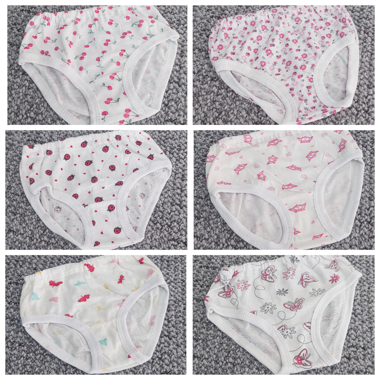 Комплект 6 шт 92-98 1,5-2 роки дитячі бавовняні труси для дівчинки дітей тонка натуральна бавовна 1261 015