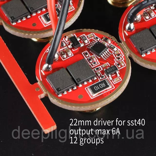 22 мм плата керування драйвер SST40, 12 груп, струм 6000 мА, фото 1