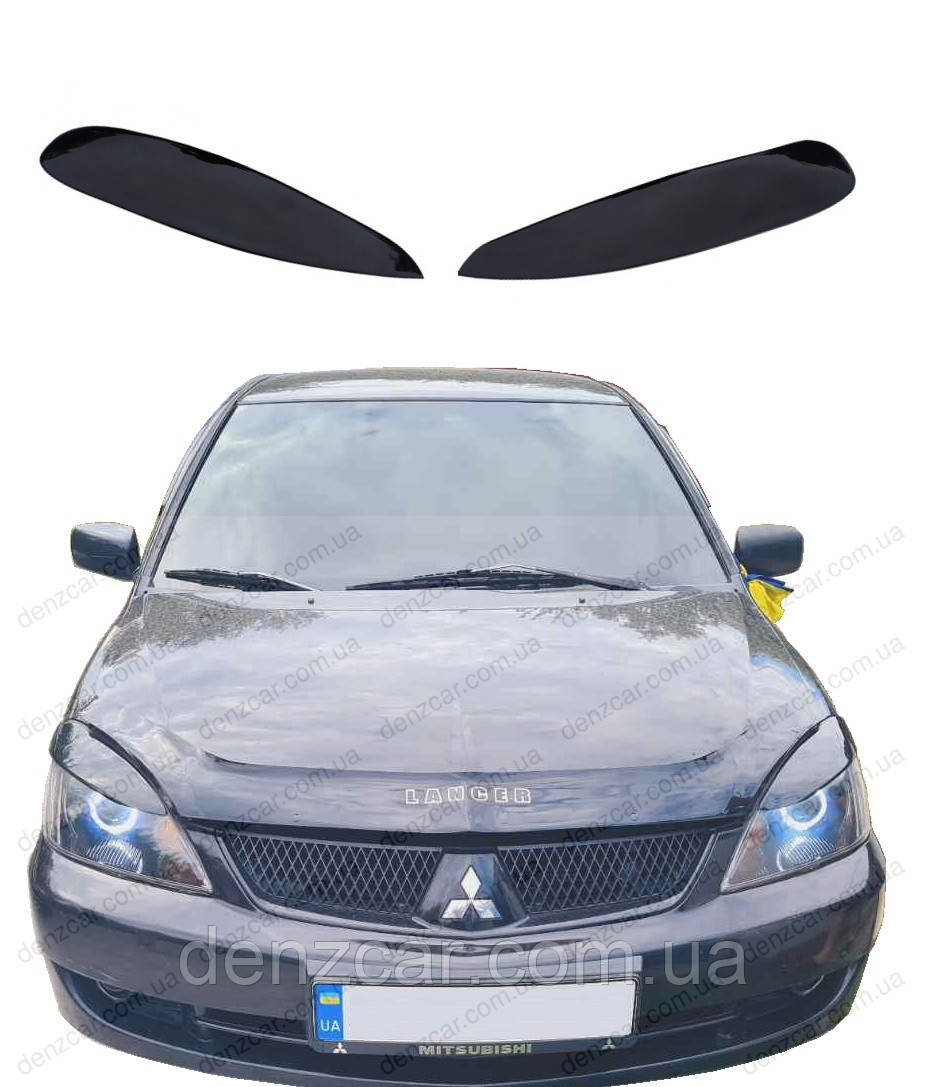 Реснички на фары Mitsubishi Lancer 2003-2010\Накладки на фары Митсубиси Лансер 9 (AV-Tuning) - фото 1 - id-p244619702