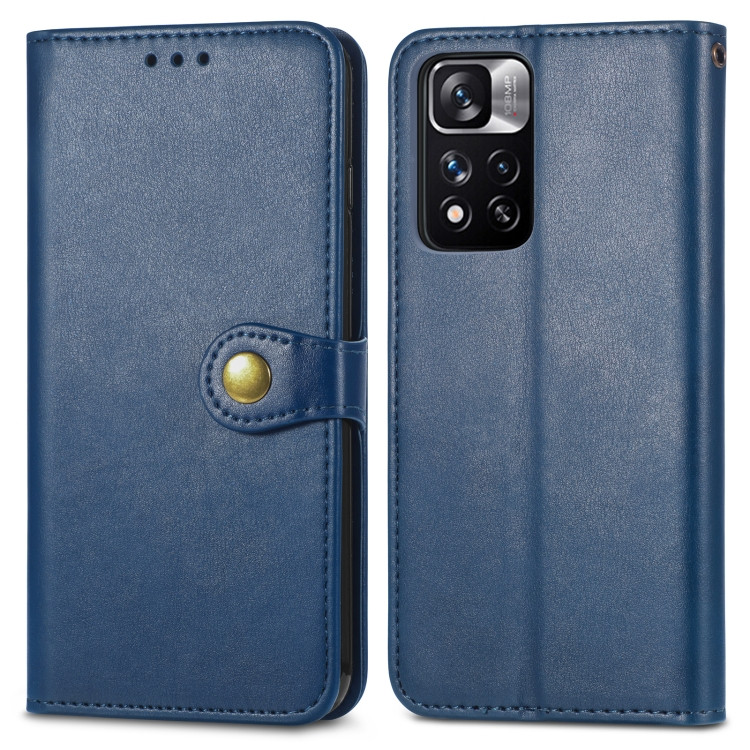 Чохол книжка Premium Retro Solid Color для Xiaomi Redmi Note 11 / 11s Blue
