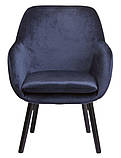 Крісло синій оксамит тканеве (Масив дуба) buuba, фото 2