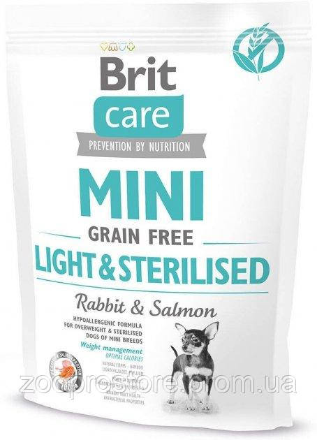 Корм Brit Care Grain Free Mini Light & Sterilised сухий беззерновий для стерилізованих собак із надмірною вагою 0.4 кг