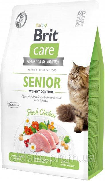 Корм Brit Care Cat Grain Free Senior & Weight Control сухий з куркою для контролю ваги у літніх котів 2 кг