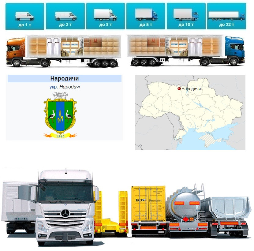 Вантажоперевезення із Народичі у  Народичі