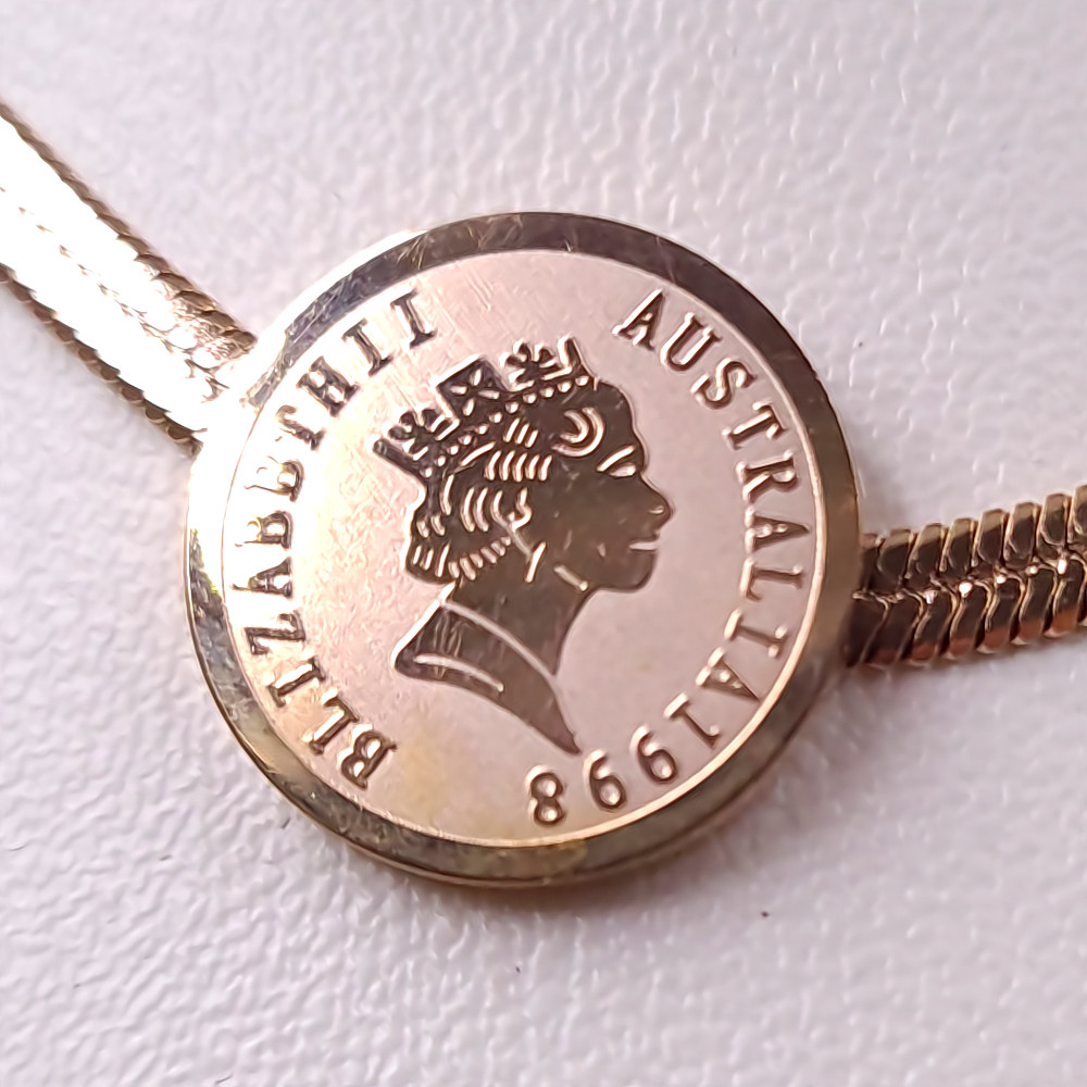 Ланцюжок з кулоном Stainless Steel. Сталь. Позолота ЧВ. Довжина ланцюжка: 41.5-45.5 см Діаметр кулона: 16 мм