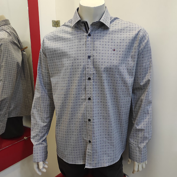 Сорочка Tommy Hilfiger чоловіча довгий рукав стрейч 2XL сіра, фото 1