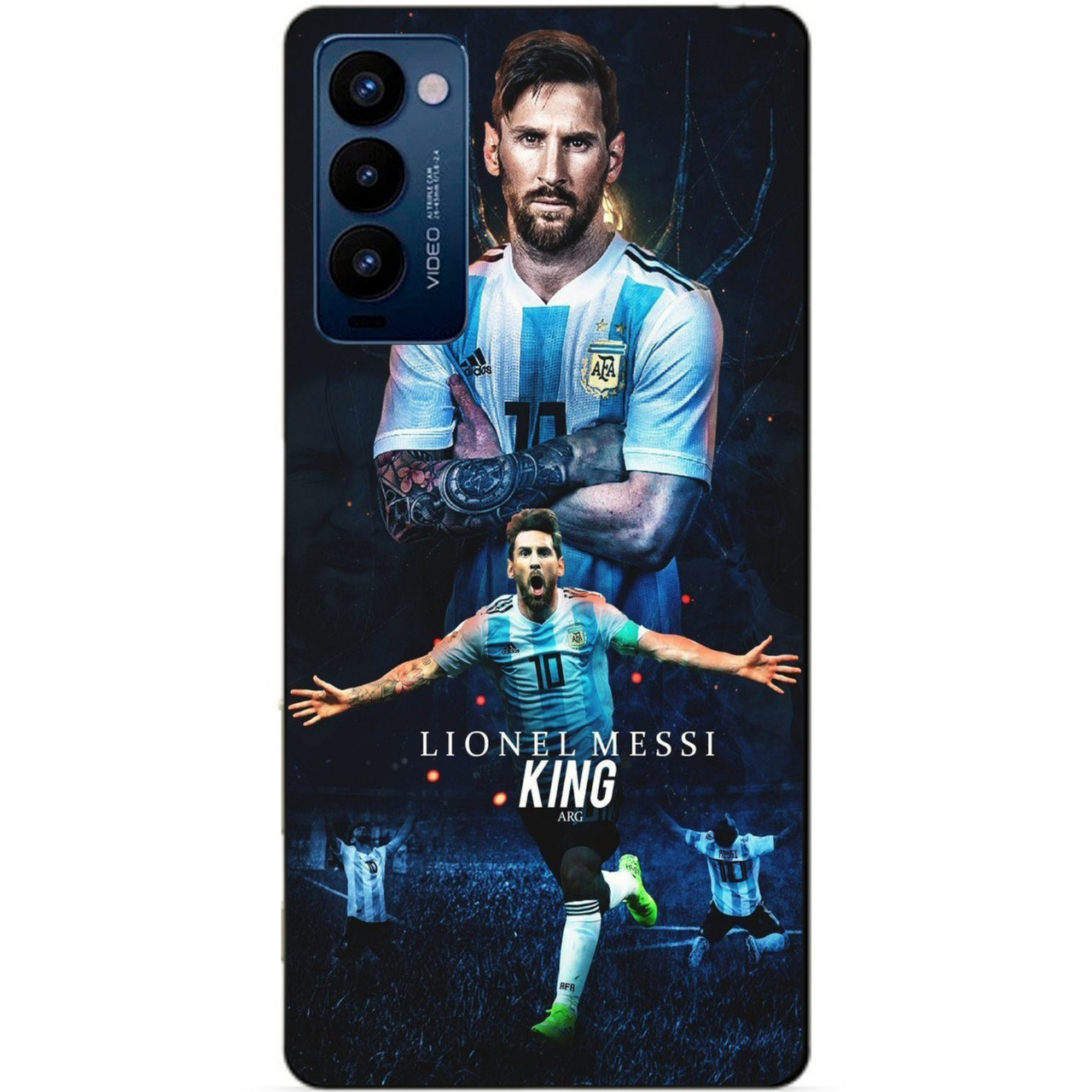 Силиконовий бампер чехол для Tecno Camon 18p з рисунком Messi Аргентина