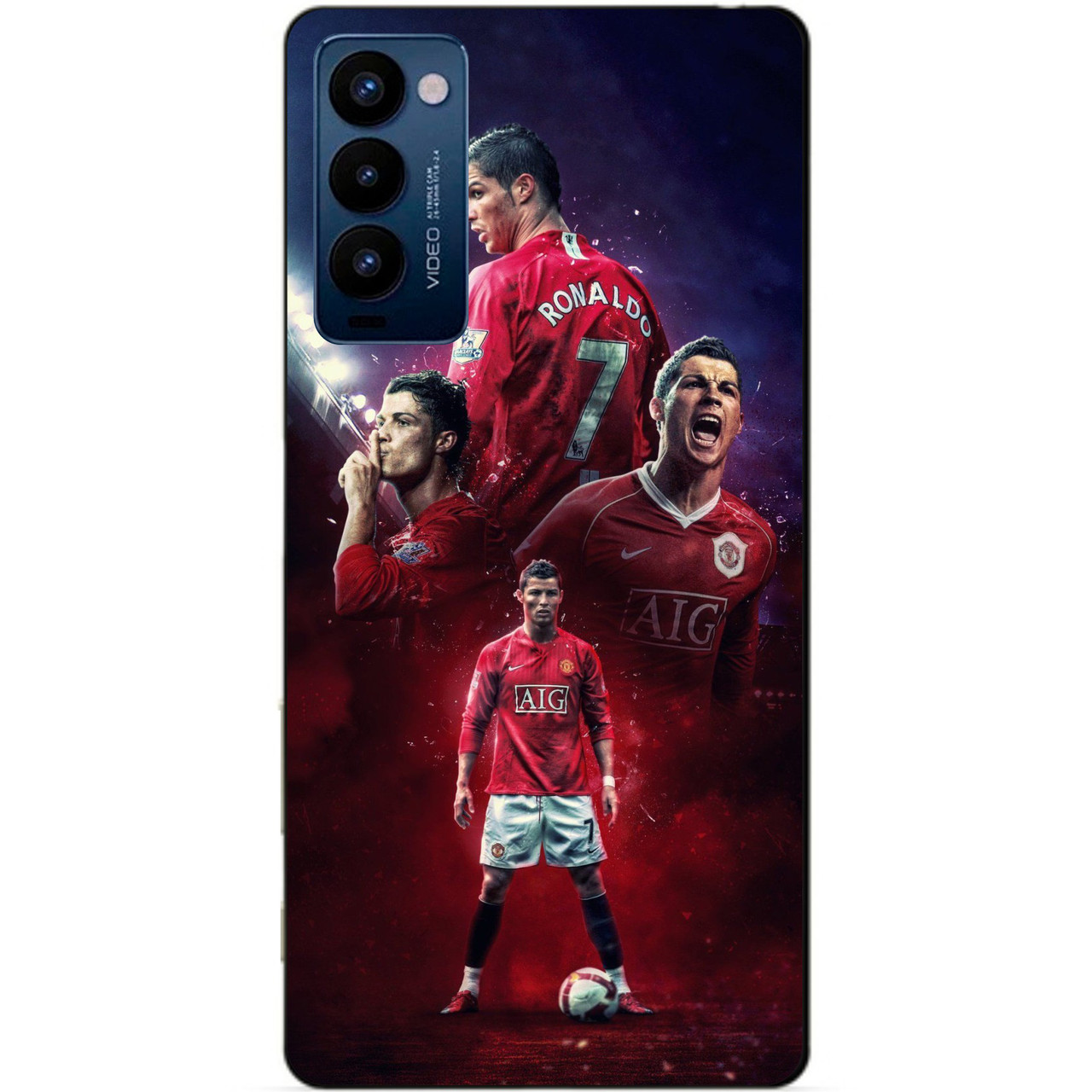 Силиконовий бампер чехол для Tecno Camon 18p з рисунком Ronaldo MU