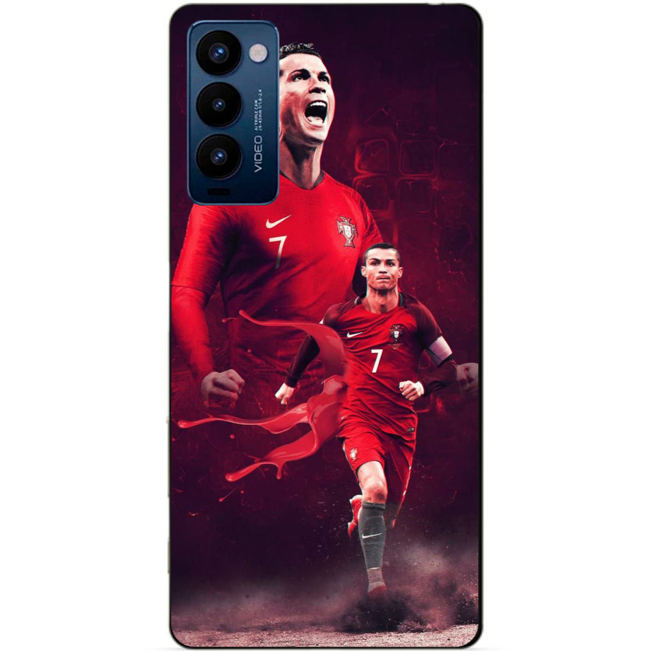 Силиконовий бампер чехол для Tecno Camon 18p з картинкою Ronaldo Португалія