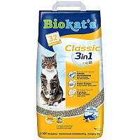 Наполнитель комкующийся для кошачьего туалета с гранулами трех размеров BIOKAT'S CLASSIC 3in1 10 л