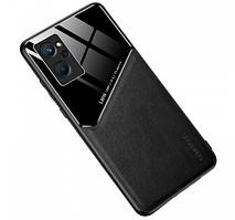 Бізнес чехол бампер GENEROUS для Realme 9i зі скла і штучної шкіри