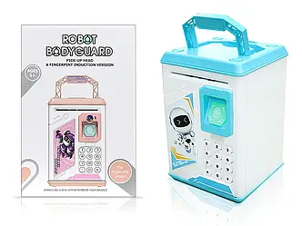 Скарбничка дитяча електронна Robot Bodyguard (синя, рожева) No-906 36шт 9709