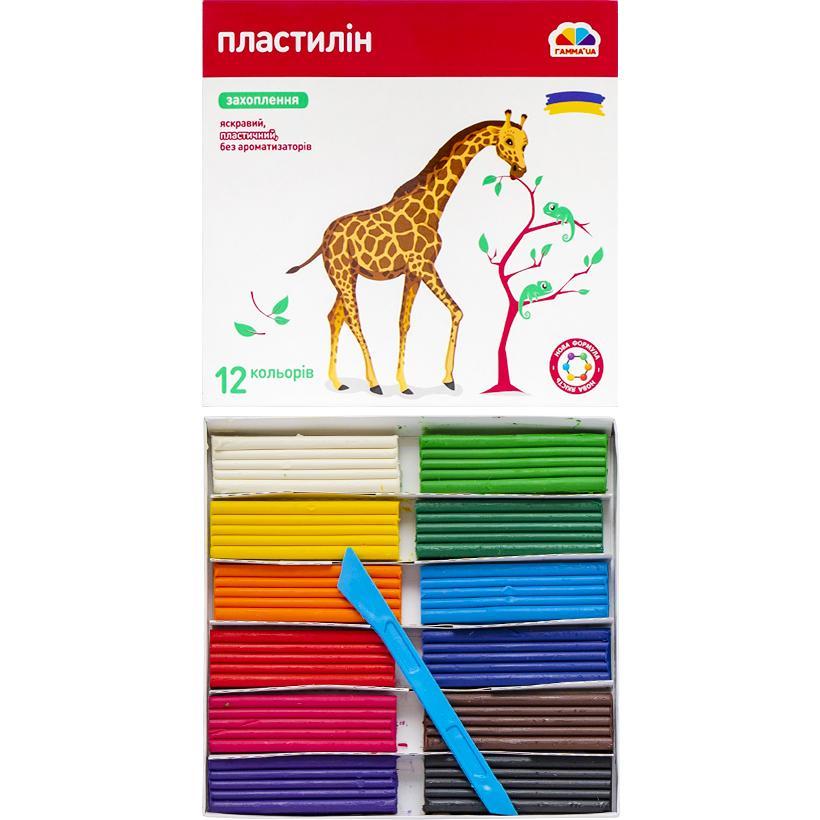 Пластилін "Захоплення" 12 кольорів зі стеками 240г арт.93767, фото 1