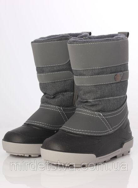 Дитячі підліткові зимові чоботи на сльоту для хлопчика Ykon Alisa Line сірий розміри 26-37