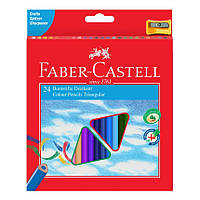 Карандаши цветные Faber-Castell 24 цвета трехгранные + точилка