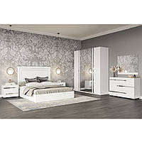 Комплект мебели в спальню белый глянец Экстаза в стиле модерн