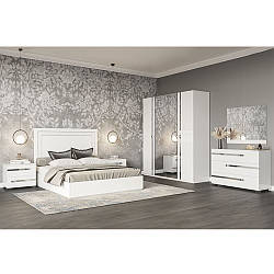 Комплект меблів у спальню білий глянець Екстаза у стилі модерн