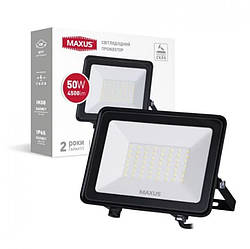 Прожектор світлодіодний MAXUS FL-01 50W, 5000K, чорний