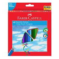 Олівці кольорові Faber-Castell 48 кольорів тригранні + точила