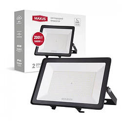 Прожектор світлодіодний MAXUS FL-04 200W, 5000K, чорний