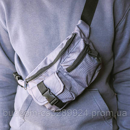 Бананка з тканини тактична з зовнішніми кишенями. Колір: сірий, фото 2