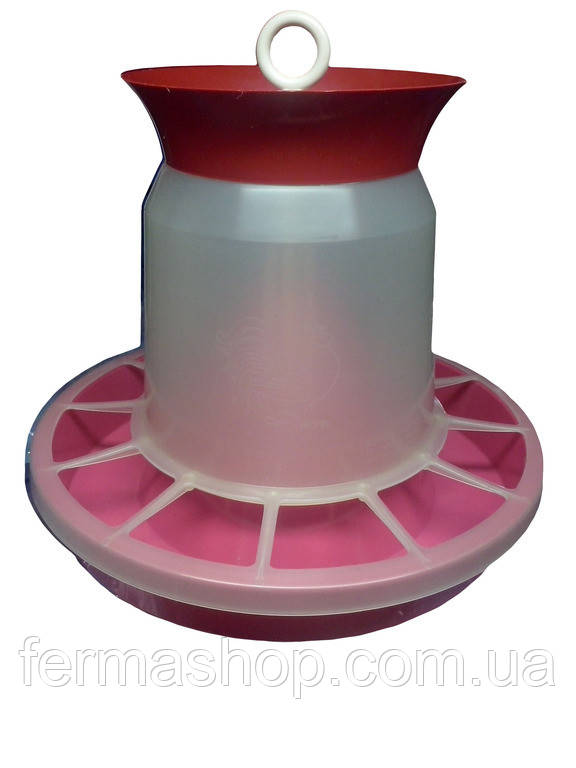 Годівниця для птиці (курей, курчат, курчат, перепелів, індиків, бройлерів, качок, гусей). Об'єм 10 л. сухого корму., фото 1