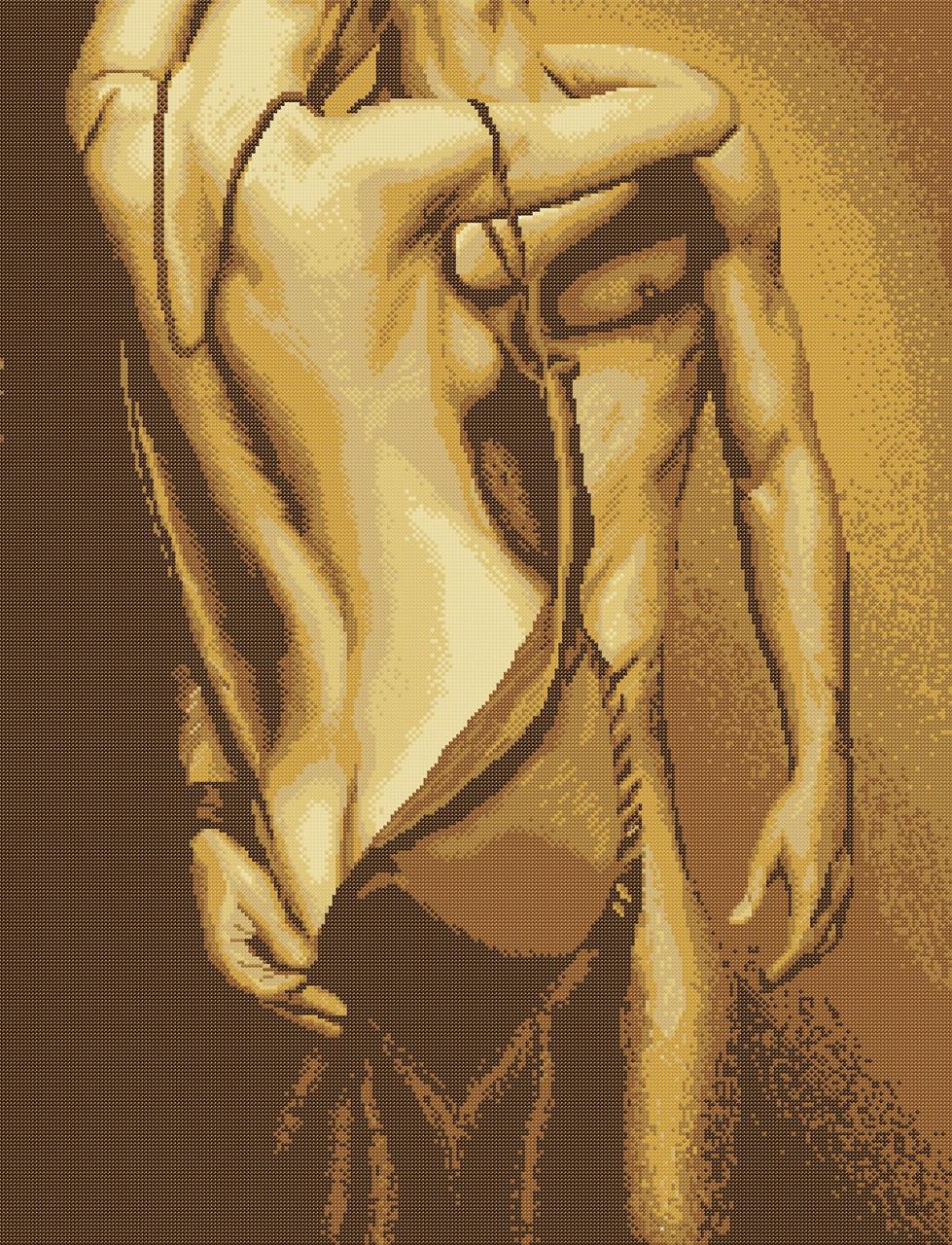 Схема для вишивки бісером ,, В обіймах спокуси ( золото повна зашивка ) ,, Сб-1-623, фото 1