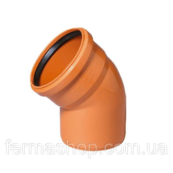 Коліно ПВХ 250 під 45°, фото 1