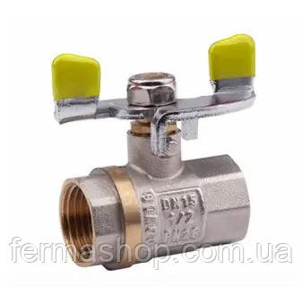 КРАН КУЛЬОВИЙ ДЛЯ ГАЗУ 1/2" (ВВ метелик )