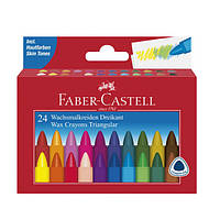 Крейда воскова Faber-Castell у вигляді олівця, тригранний, 24 кольори
