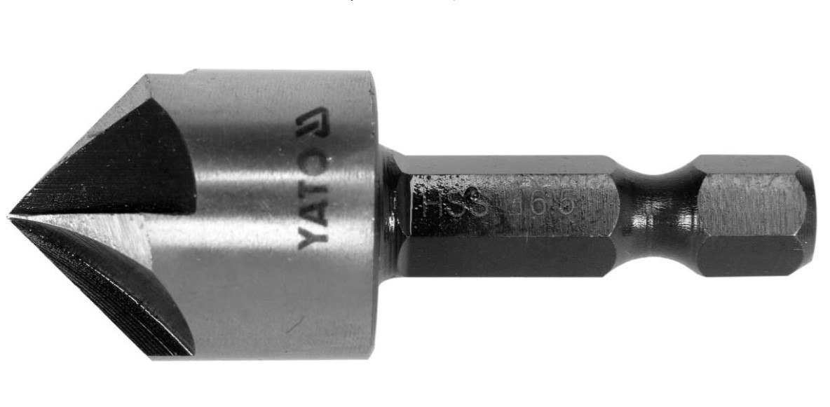 Зенкер конічний по металу 16,5 мм, L = 45 мм, 5 ріжучих кромок Yato YT-44725