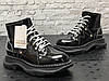 Жіночі черевики зимові Alexandr Mcqueen Tread Slick Boots Black Олександр Макквін чорні шкіряні зима з хутром, фото 7
