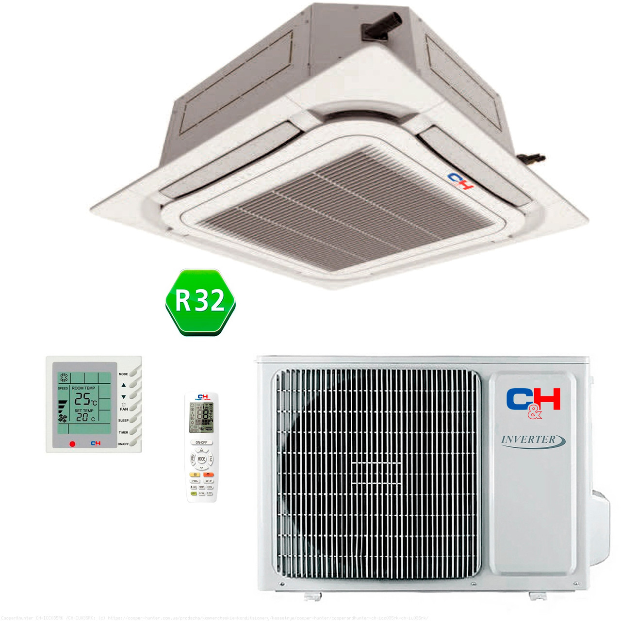 Касетний кондиціонер Cooper&Hunter CH-IC035RK/CH-IU035RK R32 Inverter