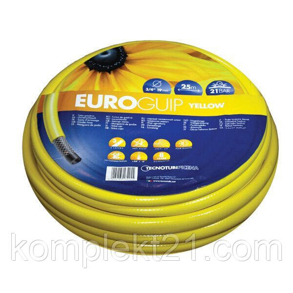 Шланг садовий для поливання TecnoTubi Yellow Euro Guip 5/8" (16 мм) 25 м