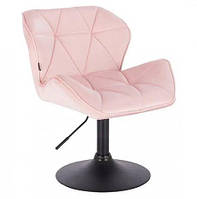 Кресло косметическое Мартин (Martin) розовый велюр база матовая диск