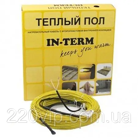 Нагрівний кабель IN-THERM 870 Вт / 44 м (6,6 м2) в плитку, теплий підлогу електричний Ін терм