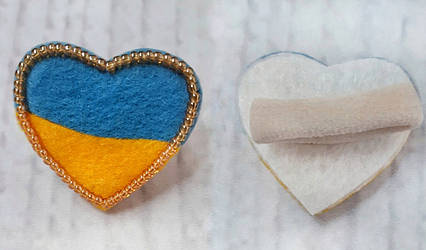 Резинка для волосся Незалежність Серце жовто-блакитна