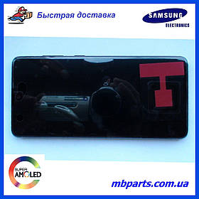 Дисплей з сенсором Samsung N770 Galaxy Note 10 Lite black, GH82-22055A, оригінал з рамкою!