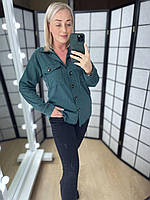 Универсальная Женская Рубашка с пуговицами и нагрудными карманами Много расцветок Размеры 42,44,46,48
