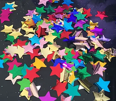 Конфетті зірочки асорті металік 20 мм, 50 грам