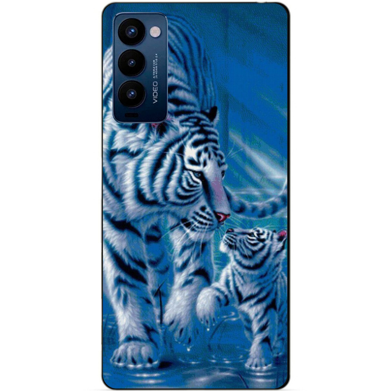 Силиконовий бампер чехол для Tecno Camon 18p з картинкою Тигри