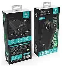 Зовнішній акумулятор PowerBank Lenyes PX491 40000mAh /4USB/Type-C/ PD/QC,3A/20W/ black, фото 3