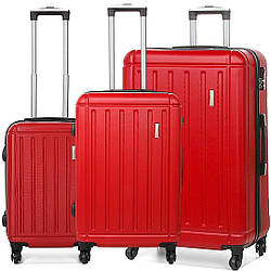 Комплект 3х валіз із полікарбон Великий Середній, Маленький (L M S) Франція Madisson 03203 червоний