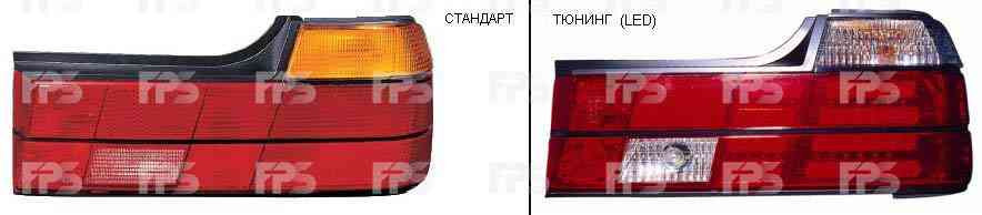 Фонари задние BMW 7 E32 левый+ правый красно-белые 'LED' (DEPO). FP0059F0-E - фото 1 - id-p169663403