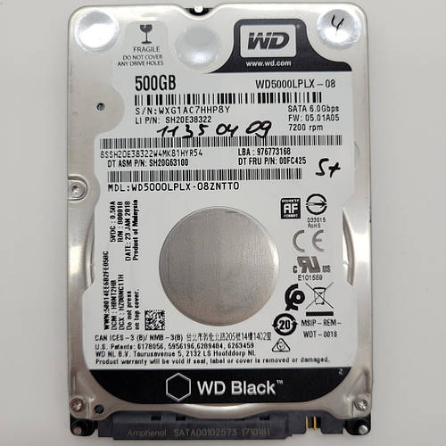 Жесткий диск для ноутбука Western Digital Black 500GB 2.5" 32MB 7200rpm ...
