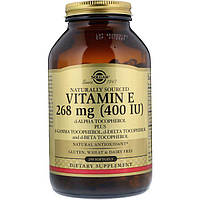 Вітамін Е, Vitamin E, Solgar, натуральний, 268 мг (400 МО), 250 гелевих капсул